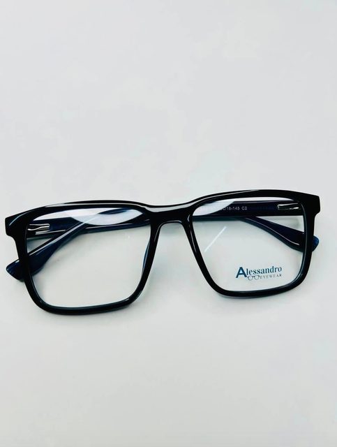 Aro rectangular negro Alessandro Eyewear AE-308