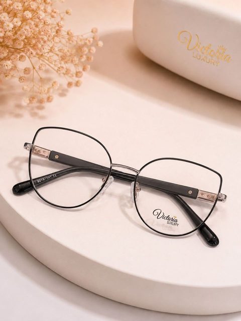Aro metálico cat-eye negro Victoria Luxury VL-201
